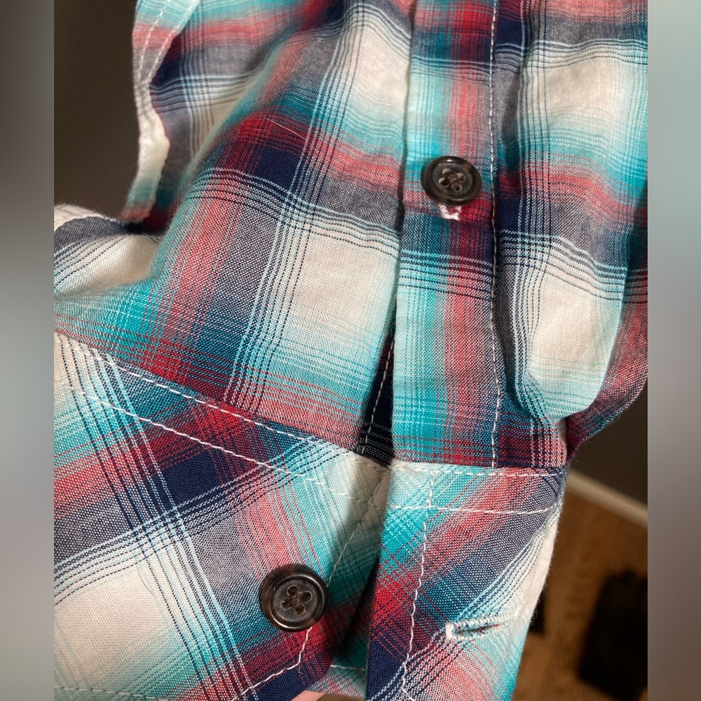 🫐3/$40🫐 NWT GAP Plaid, long-sleeve, 100% lightweight cotton shirt - Picture 11 of 17